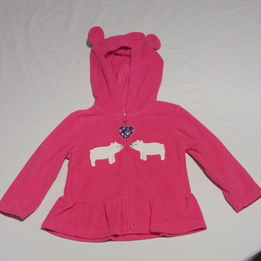 Carter's Pink Hoodie with Bear Appliqué